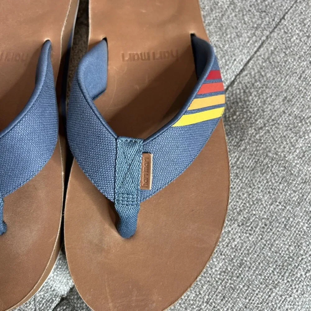 Hari Mari Flip Flops Men Size 11 Beach Resort Vacation Preppy Sunset
